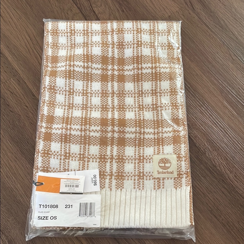 Timberland Unisex Plaid Scarf Size 0 NWT